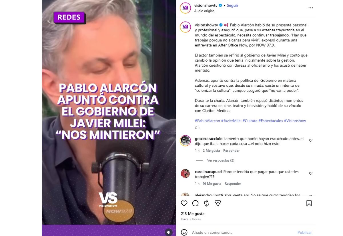Pablo Alaracón aseguró que no volverá a votar a Javier Milei en las próximas elecciones presidenciales. Pablo Alaracón aseguró que no volverá a votar a Javier Milei en las próximas elecciones presidenciales.
