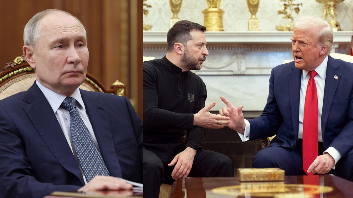 De un lado, Putin; del otro, Zelensky y Trump | CNN FOTOMONTAJE