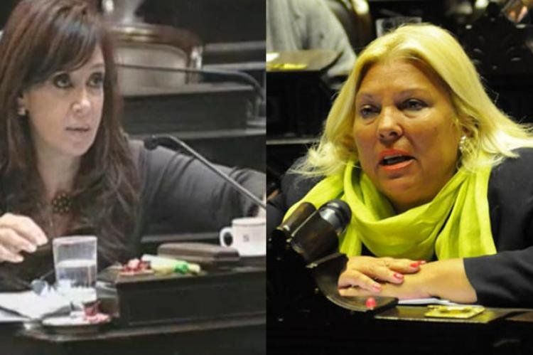 Las abogadas Elisa Carrió y Cristina Fernández.