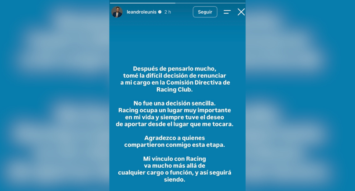 Leandro Leunis, vía Instagram Leandro Leunis, vía Instagram