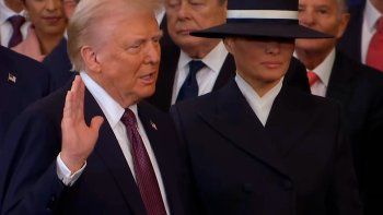 Donald Trump durante su asunción como presidente de USA. Donald Trump durante su asunción como presidente de USA.
