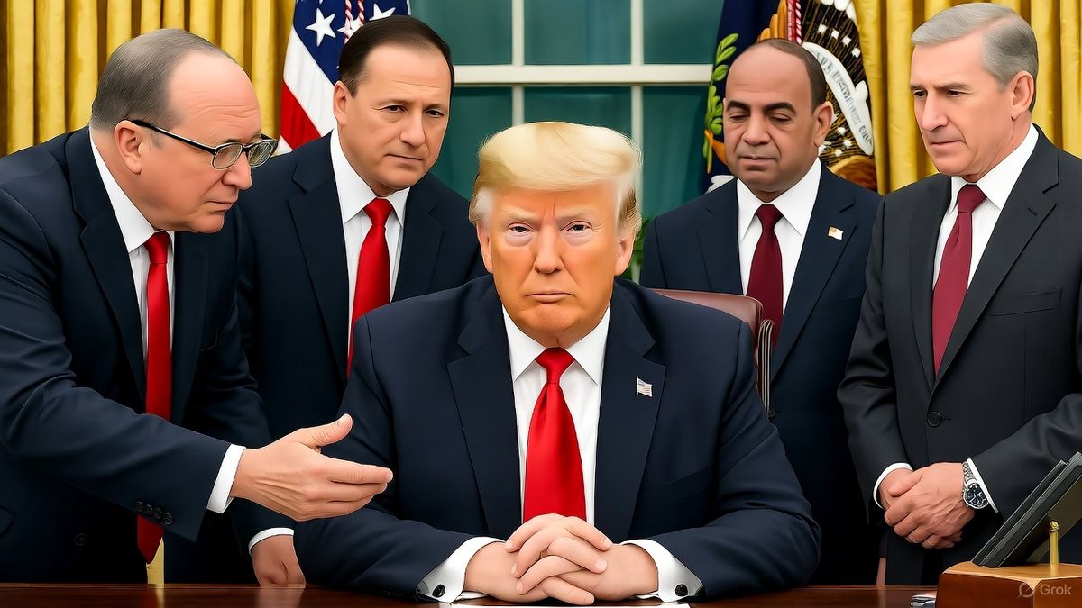 "Un gabinete de aduladores convierte a un presidente estadounidense ya errático en una amenaza mayor". "Un gabinete de aduladores convierte a un presidente estadounidense ya errático en una amenaza mayor".