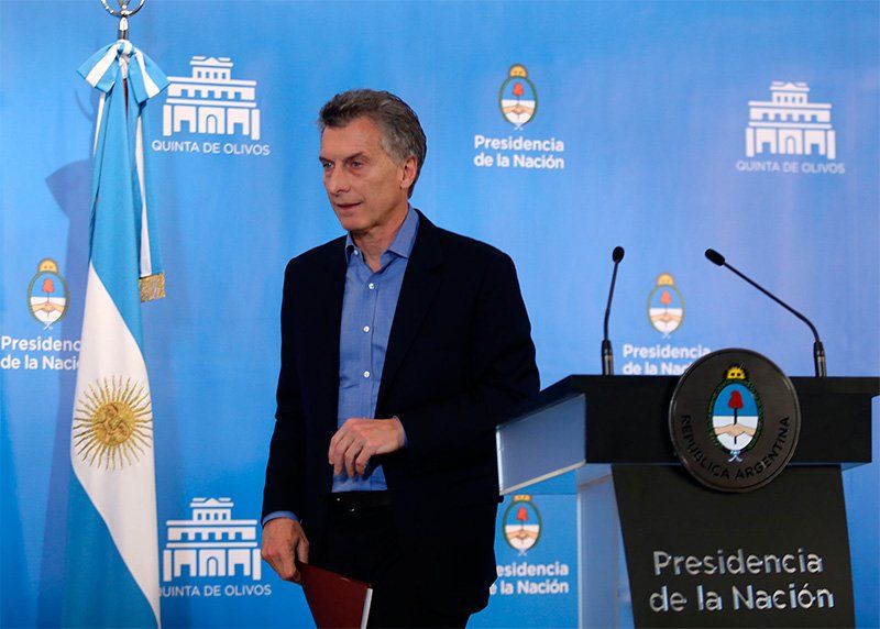 El presidente Mauricio Macri al finalizar la conferencia de prensa de este miércoles en la quinta de Olivos. Foto: NA/Damián Dopacio.