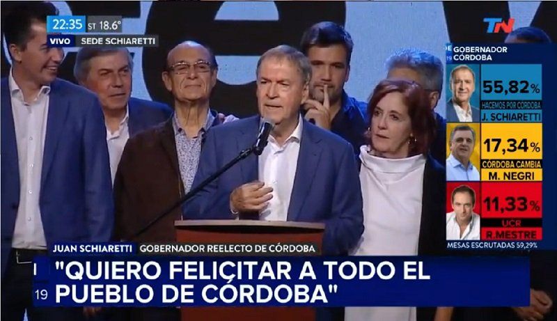 Juan Schiaretti fue reelecto como gobernador