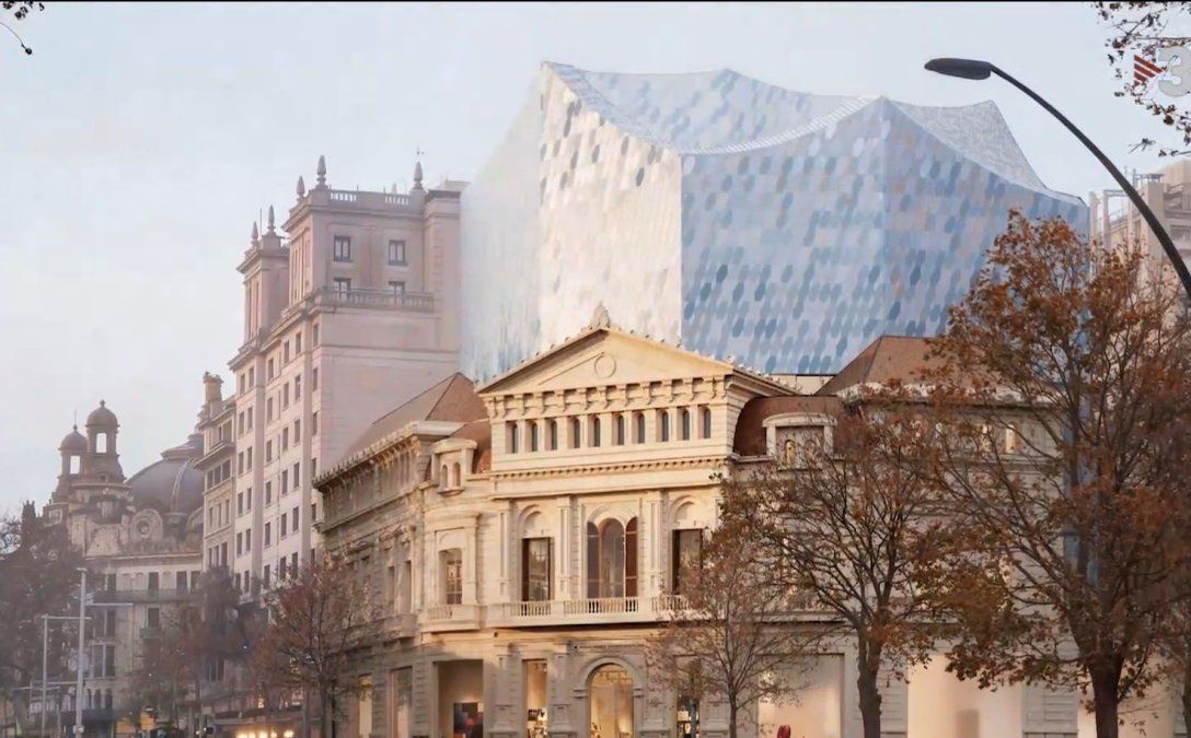 Render del futuro Museu Carmen Thyssen de Barcelona: la fachada histórica se preserva mientras el nuevo volumen posterior redefine el perfil del paseo de Gracia.