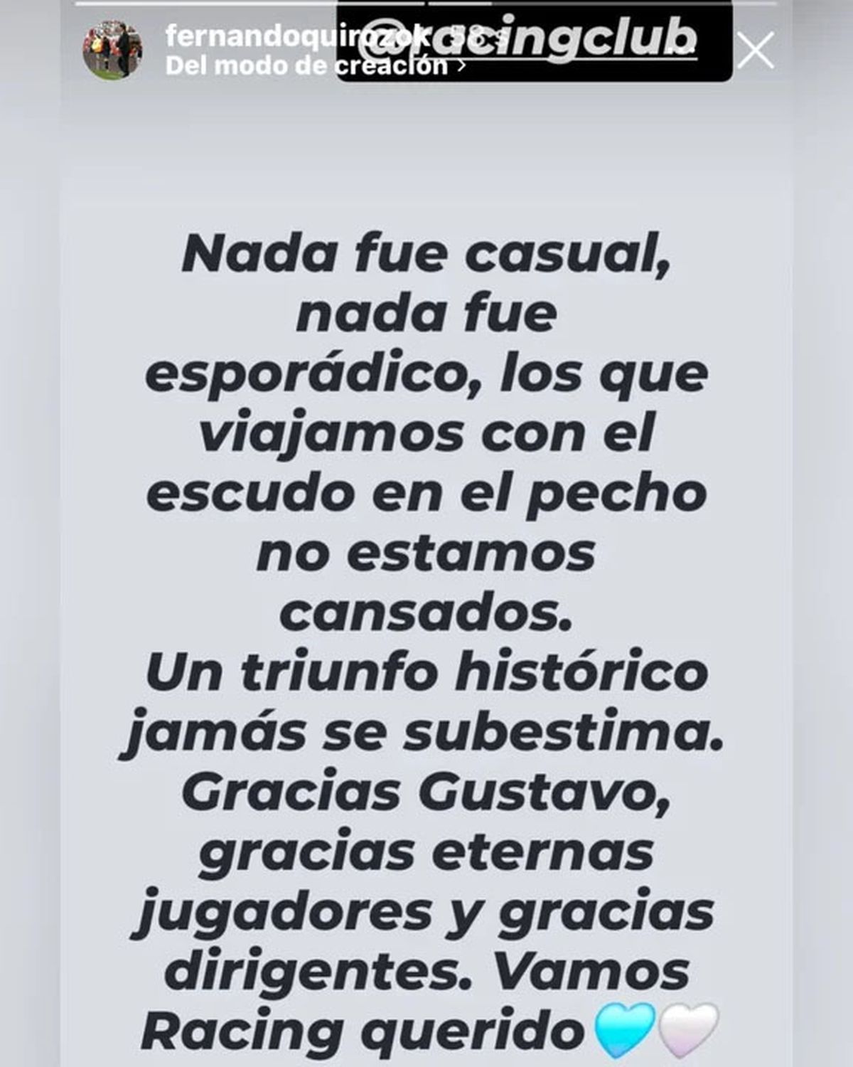 Fernando Quiroz y Juanfer Quintero liquidaron Diego Milito por sus polémicas declaraciones tras la consagración de Racing en la Copa Sudamericana. Fernando Quiroz y Juanfer Quintero liquidaron Diego Milito por sus polémicas declaraciones tras la consagración de Racing en la Copa Sudamericana.