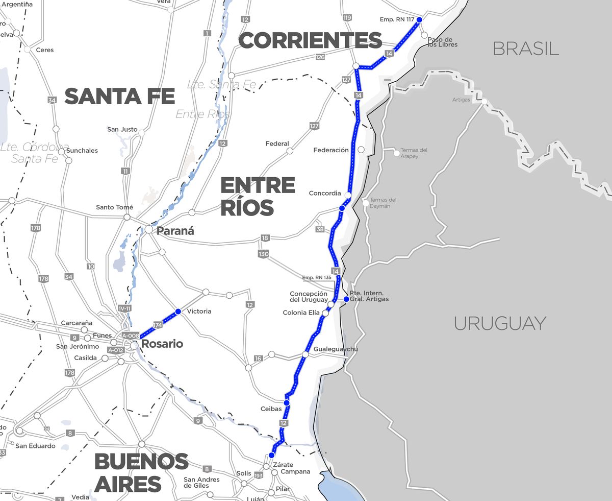  Caminos del Río Uruguay SA tiene la concesión del Corredor Vial 18.