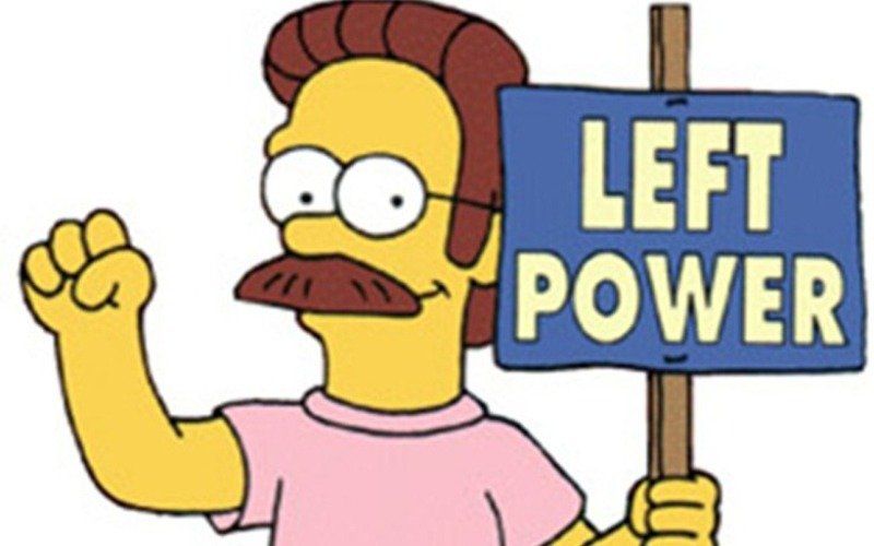 El personaje de Los Simpsons, Ned Flanders, es uno de los zurdos más famosos