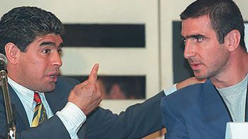 Diego Maradona y Eric Cantona, presidente y vicepresidente de AIFP Diego Maradona y Eric Cantona, presidente y vicepresidente de AIFP