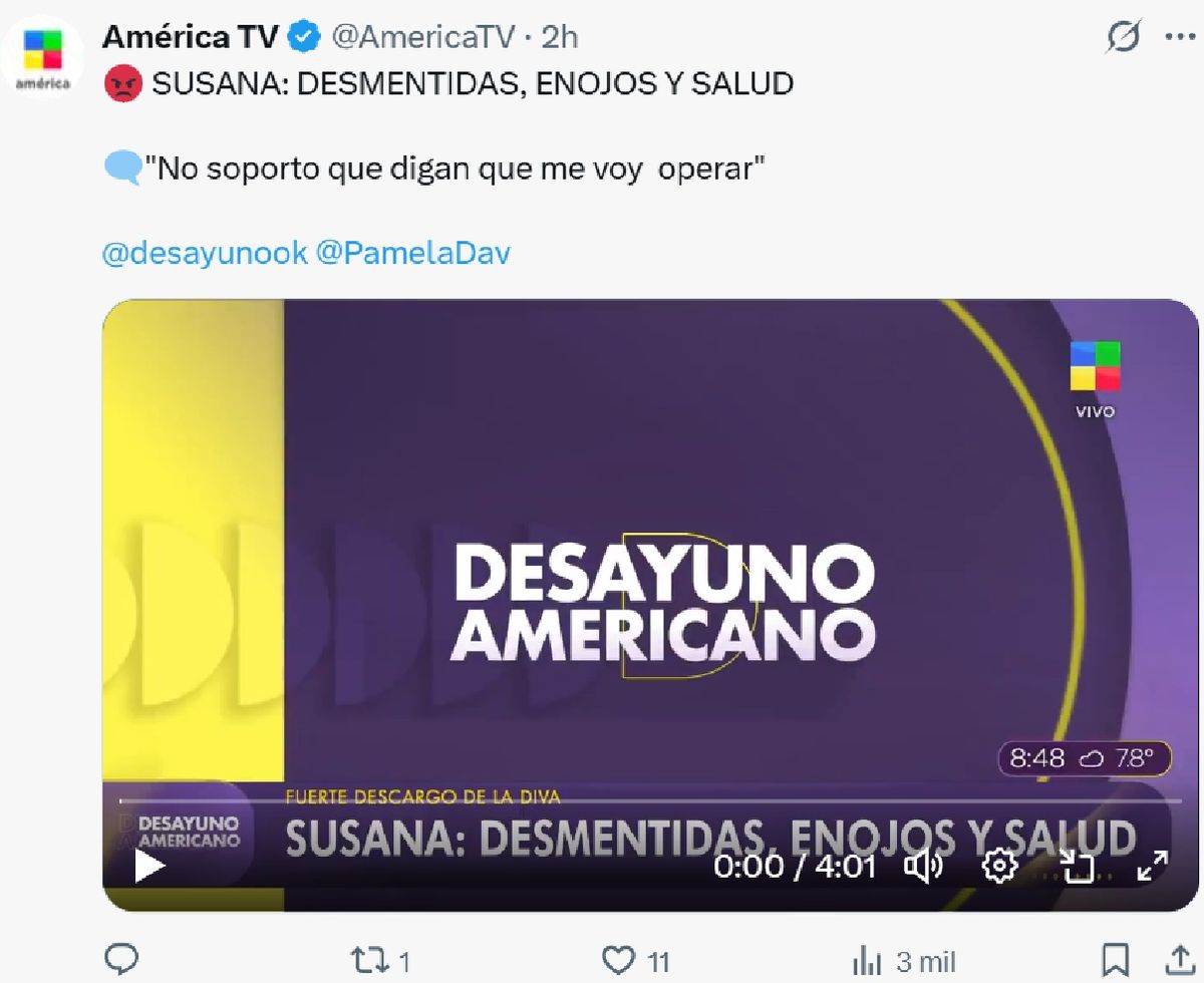 Susana Giménez brindó detalles de su salud. Susana Giménez brindó detalles de su salud.