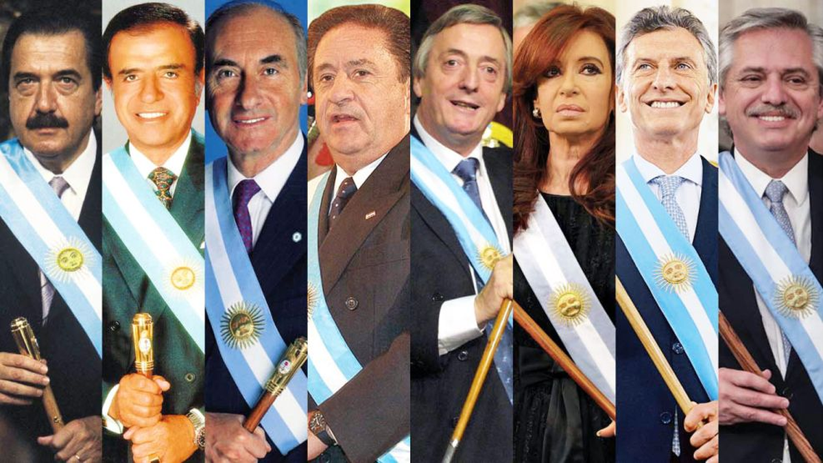Alfonsìn, Menem, De la Rùa, Duhalde, Néstor y Cristina Kirchner, Macri y Alberto Fernández
