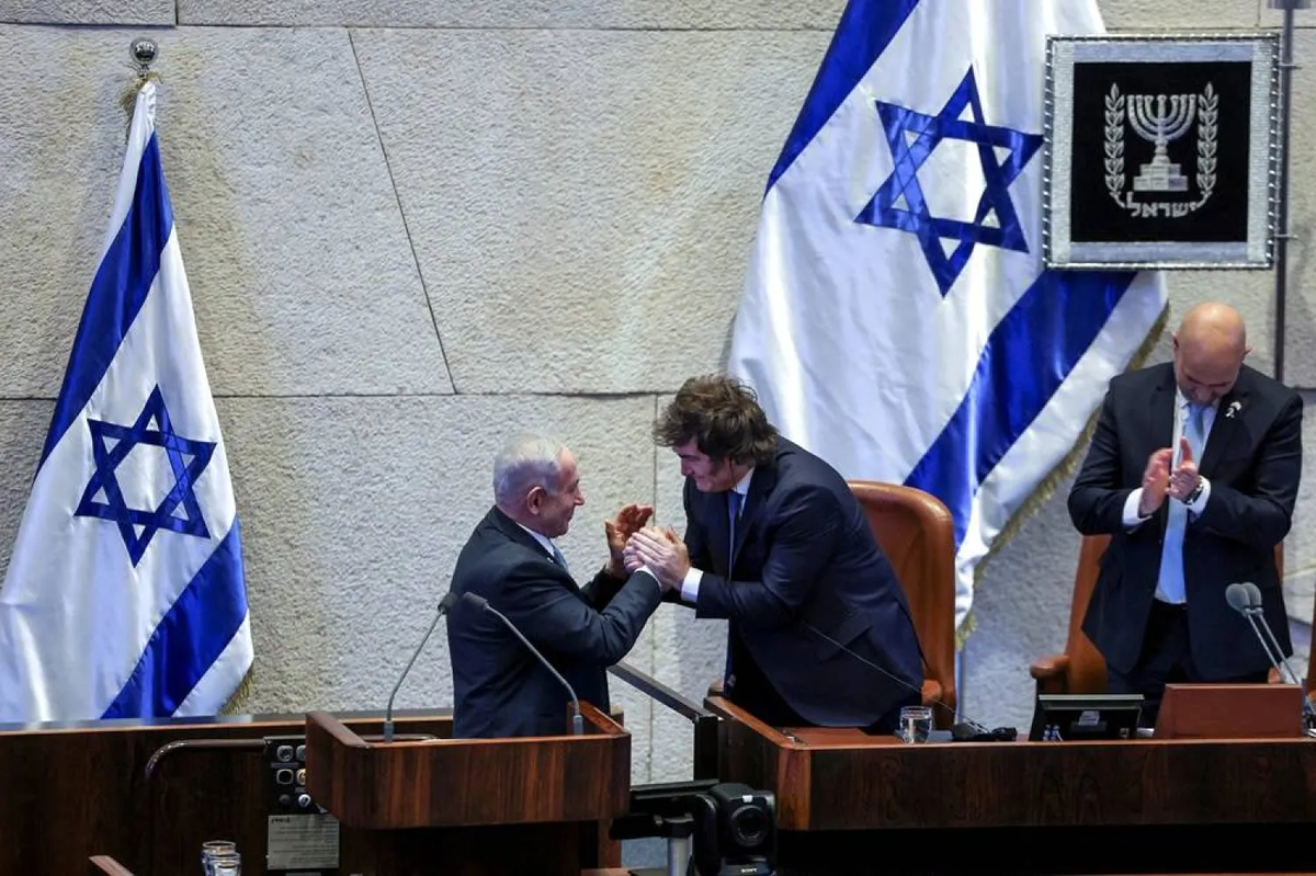 Benjamin Netanyahu y Javier Milei en el Knesset, el año pasado. Benjamin Netanyahu y Javier Milei en el Knesset, el año pasado.
