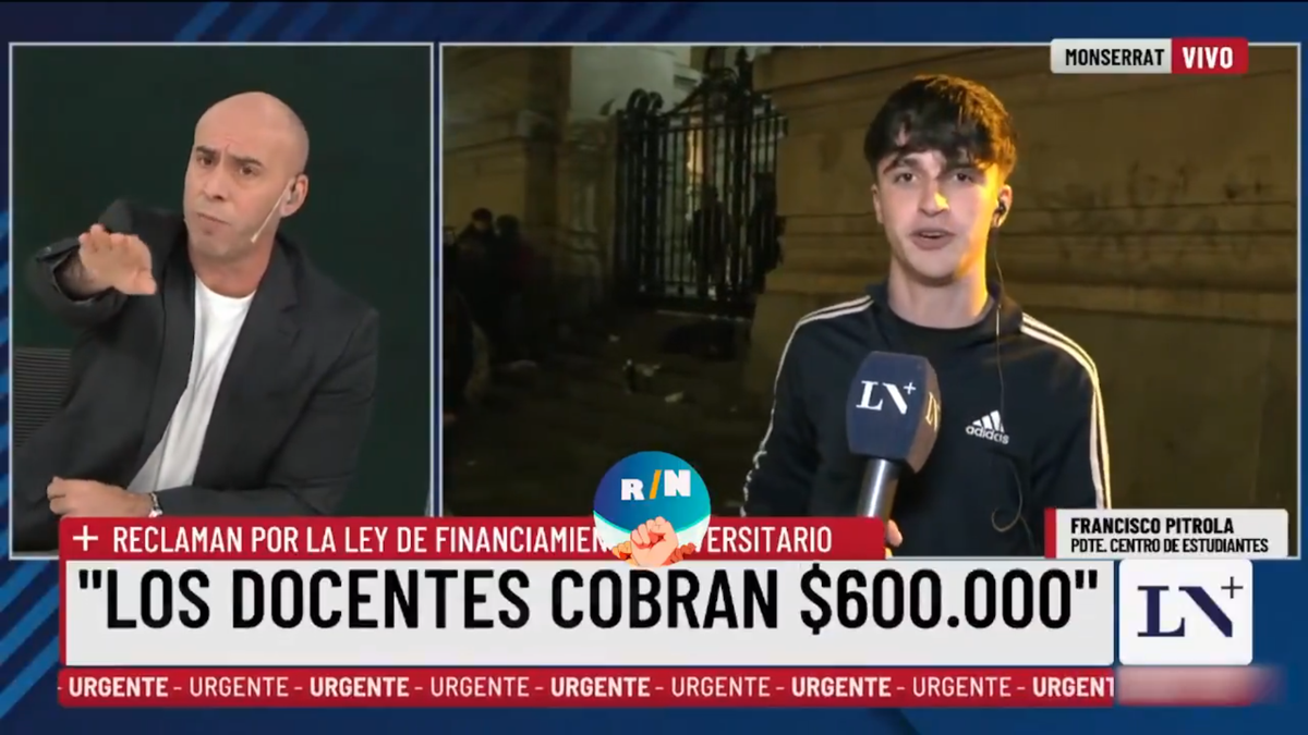 El momento en que a Trebucq se le terminó la paciencia y dio por terminada la entrevista. Foto: Captura X El momento en que a Trebucq se le terminó la paciencia y dio por terminada la entrevista. Foto: Captura X