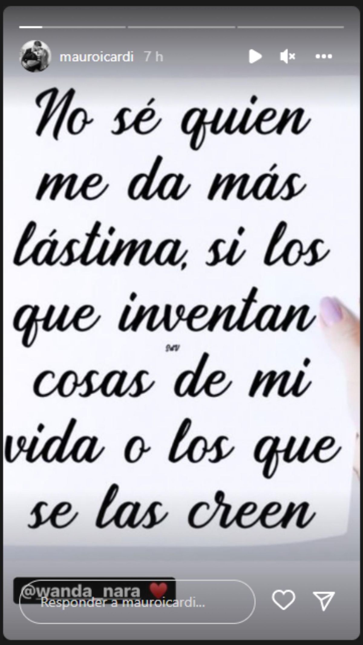 Las historias del ¿Futuro? ex-marido de Wanda Nara, Mauro Icardi, negaban cualquier instancia de divorcio