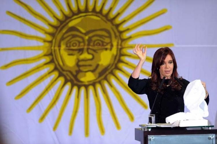 Cristina durante el acto en el Museo del Bicentenario (Foto: Télam)