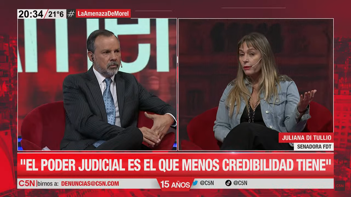 La senadora ultra K Juliana Di Tullio, en sintonía con el relato oficial, respaldó en C5N la carta del Papa Francisco y fustigó a la justicia.