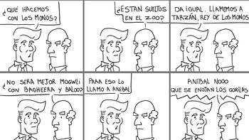 Ejército es la palabra clave pero desarmado provoca hilaridad en Los Monos. Ejército es la palabra clave pero desarmado provoca hilaridad en Los Monos.