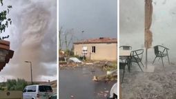Tornado, granizo, lluvias y fuertes vientos: Impacto por lo que está pasando en Francia y España.&nbsp;Imagen: Captura imagen video en X ( @WeatherMonitors / @MeteoExpress / @LeoCtl1)