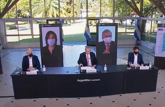 Alberto Fernández, Rodríguez Larreta y Axel Kicillof en Olivos.