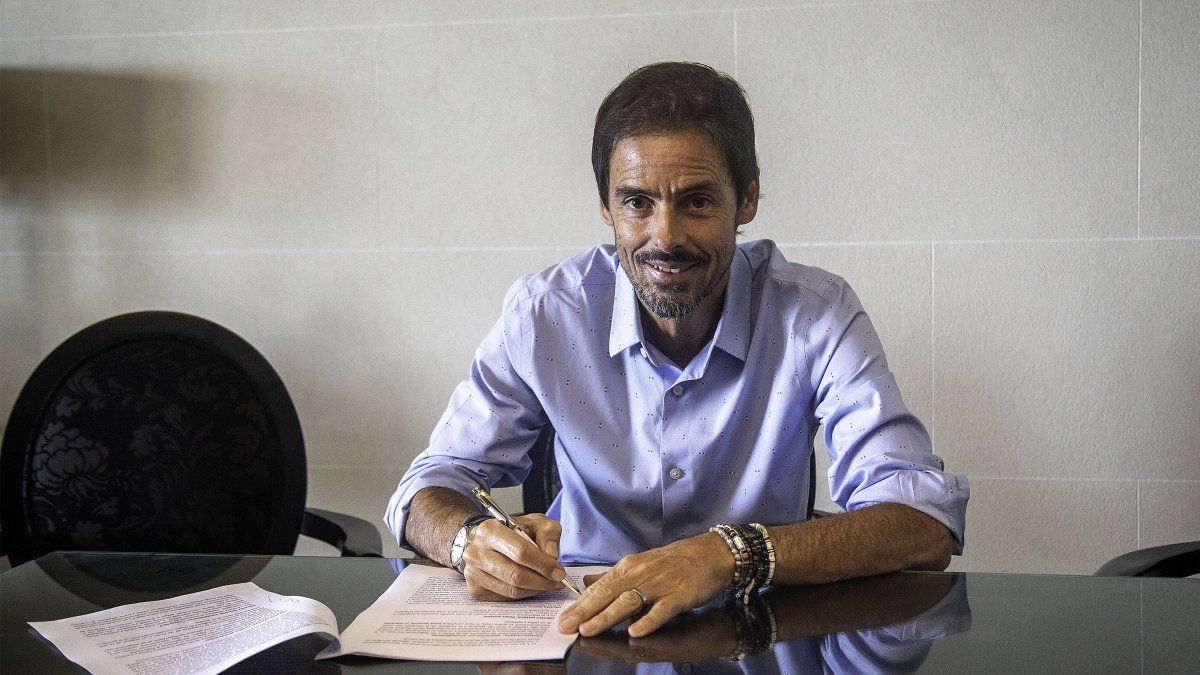 Mariano Closs, ESPN, TyC Sports y Chacho Coudet a RiverFOTO: DANIEL VIDES/NA Mariano Closs, ESPN, TyC Sports y Chacho Coudet a RiverFOTO: DANIEL VIDES/NA