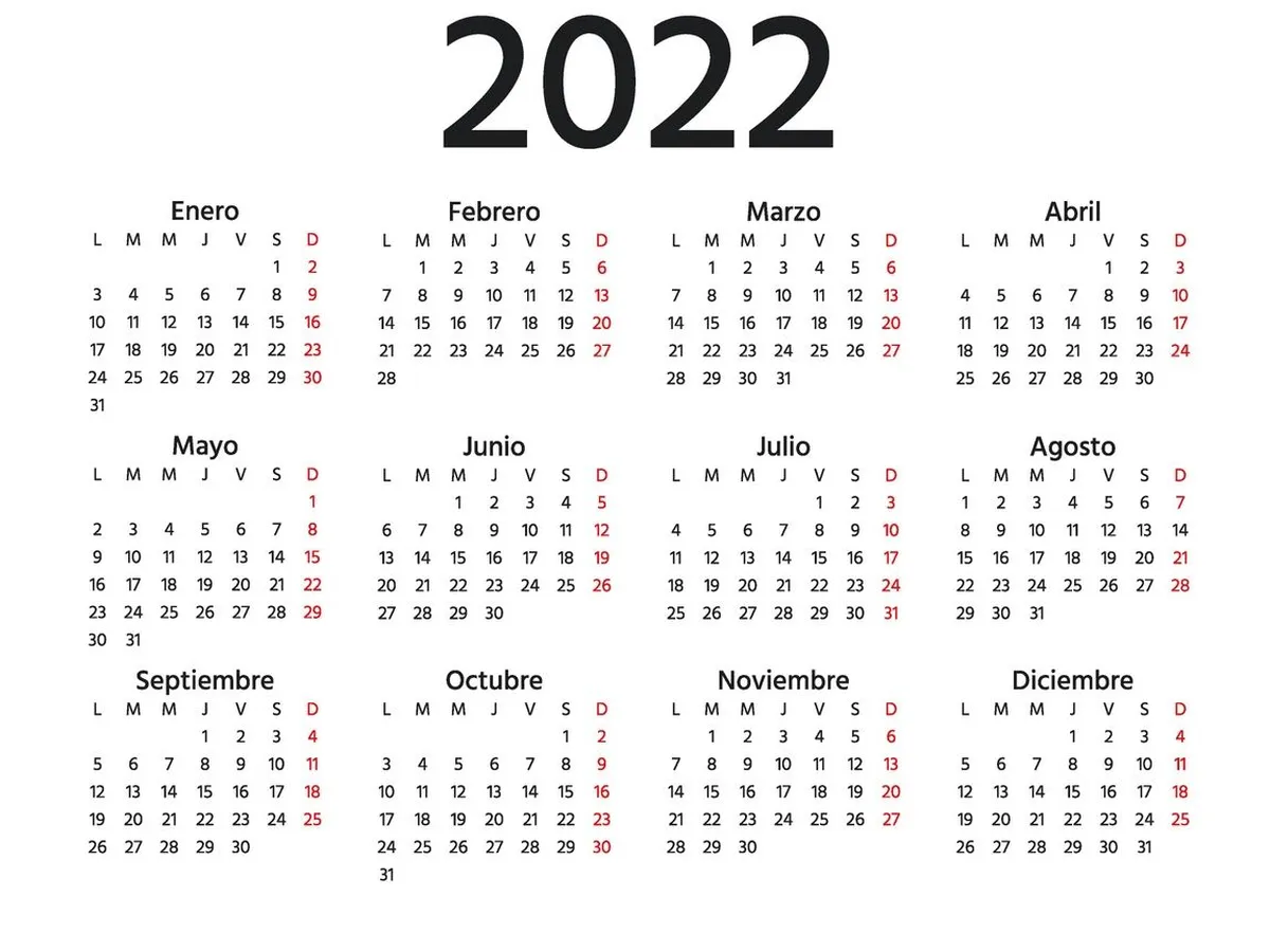 Calendario 2022.