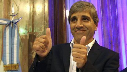 Diego Maradona, Luis Caputo, Lionel Messi y Javier Milei