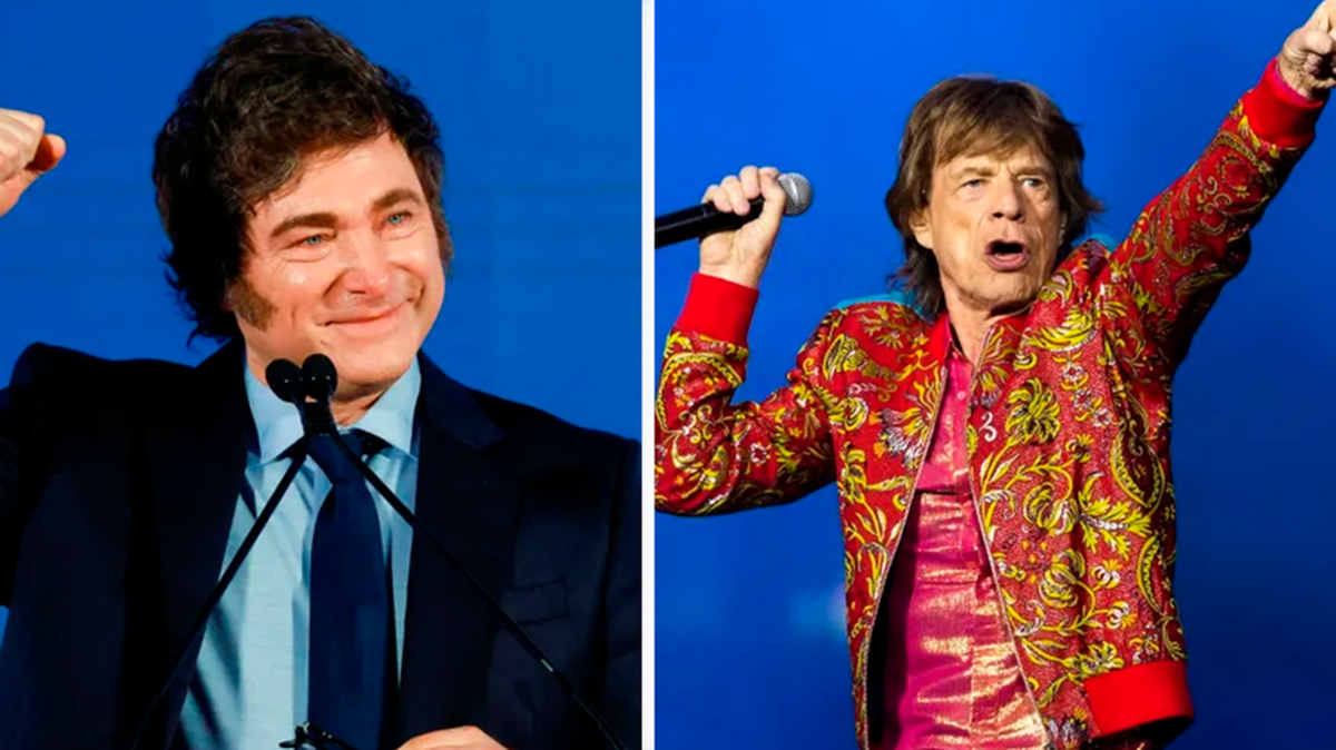 Javier Milei y Mick Jagger