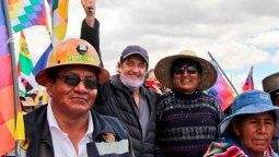 Basteiro con el ahora ex presidente de Bolivia, Evo Morales.