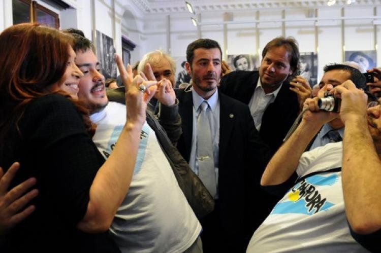Cristina con los militantes de La Cámpora.