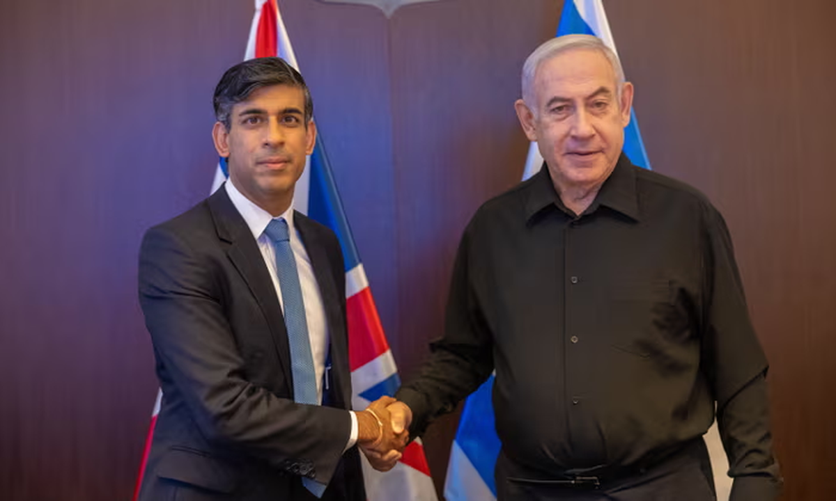 Rishi Sunak se reunió con el primer ministro Benjamín Netanyahu. Rishi Sunak se reunió con el primer ministro Benjamín Netanyahu.
