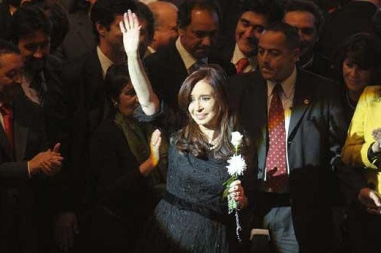 La puesta en escena de Cristina sobre el final de la campaña 2011.