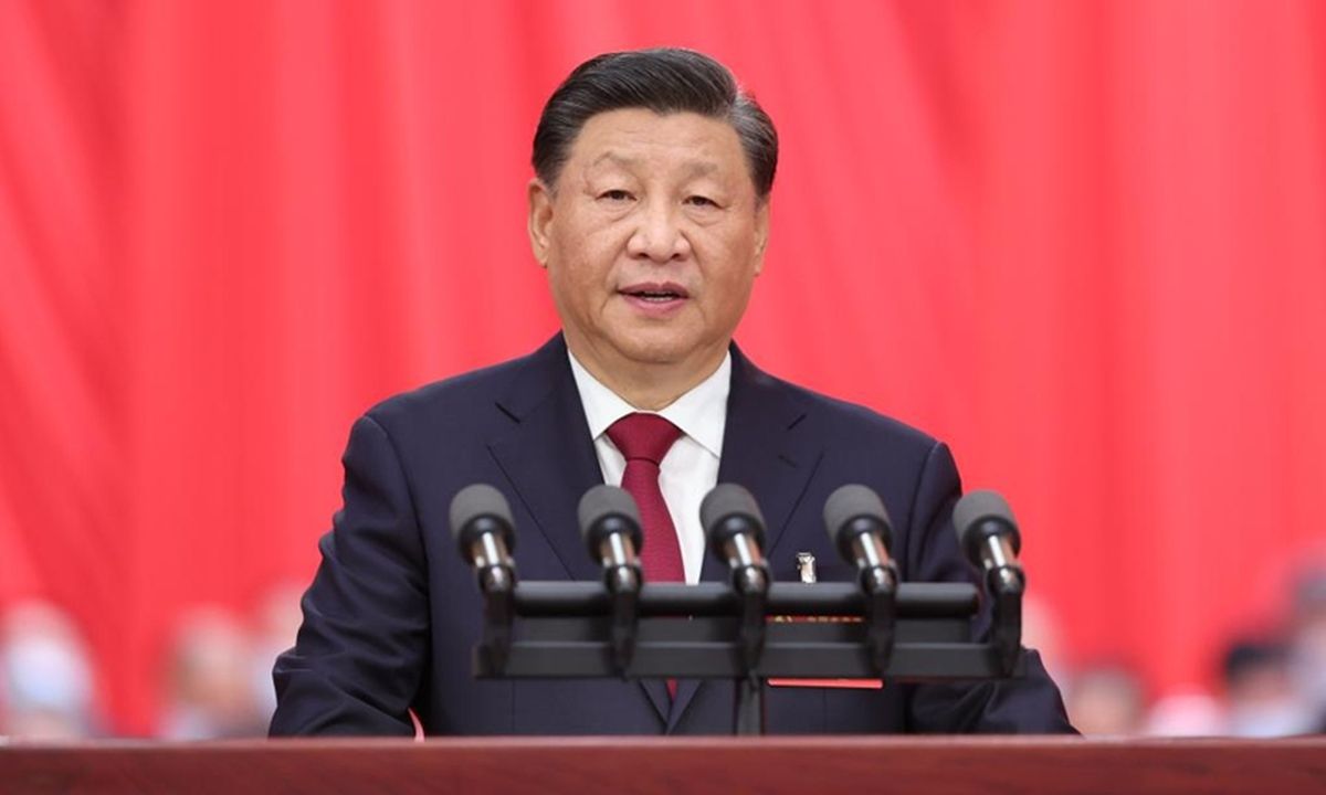 Xi Jinping durante su discurso de 2 horas el domingo 16/10/2022.