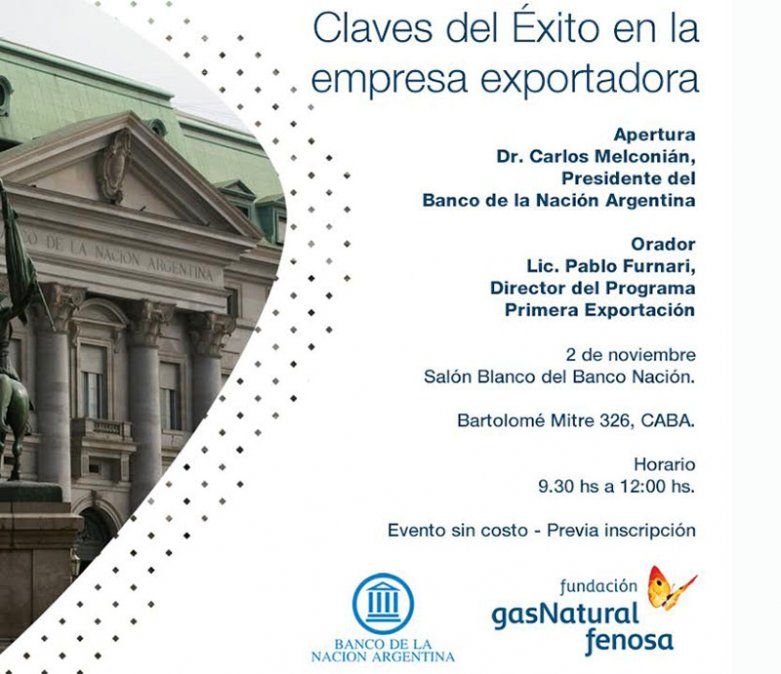 Invitación al evento Gas Natural Fernosa / Banco Nación.