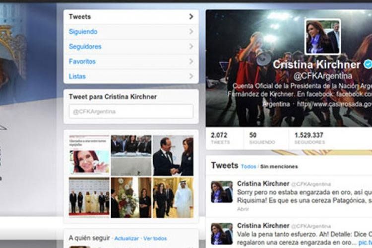 Imagen del Twitter de la Presidente.
