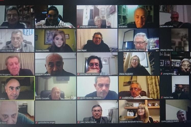 Mario Cafiero, en videoconferencia con el Circulo de Legisladores