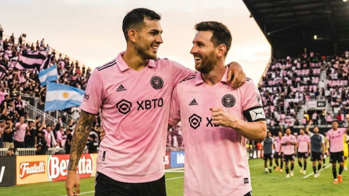 Leandro Paredes recibió un llamado de Lionel Messi para que se sume al Inter MIami. FOTO: IMAGENE GENERADA CON GEMINI. Leandro Paredes recibió un llamado de Lionel Messi para que se sume al Inter MIami. FOTO: IMAGENE GENERADA CON GEMINI.