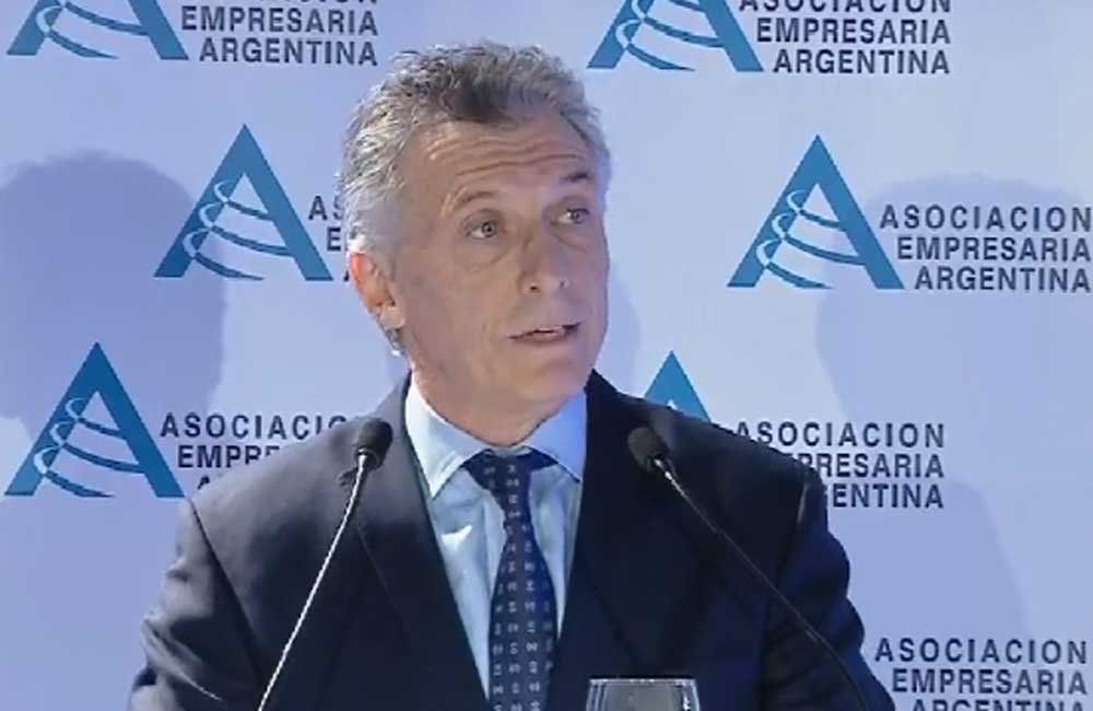 Mauricio Macri expuso en la IV Jornada de la Asociación Empresaria Argentina (AEA). (Foto: captura de video).