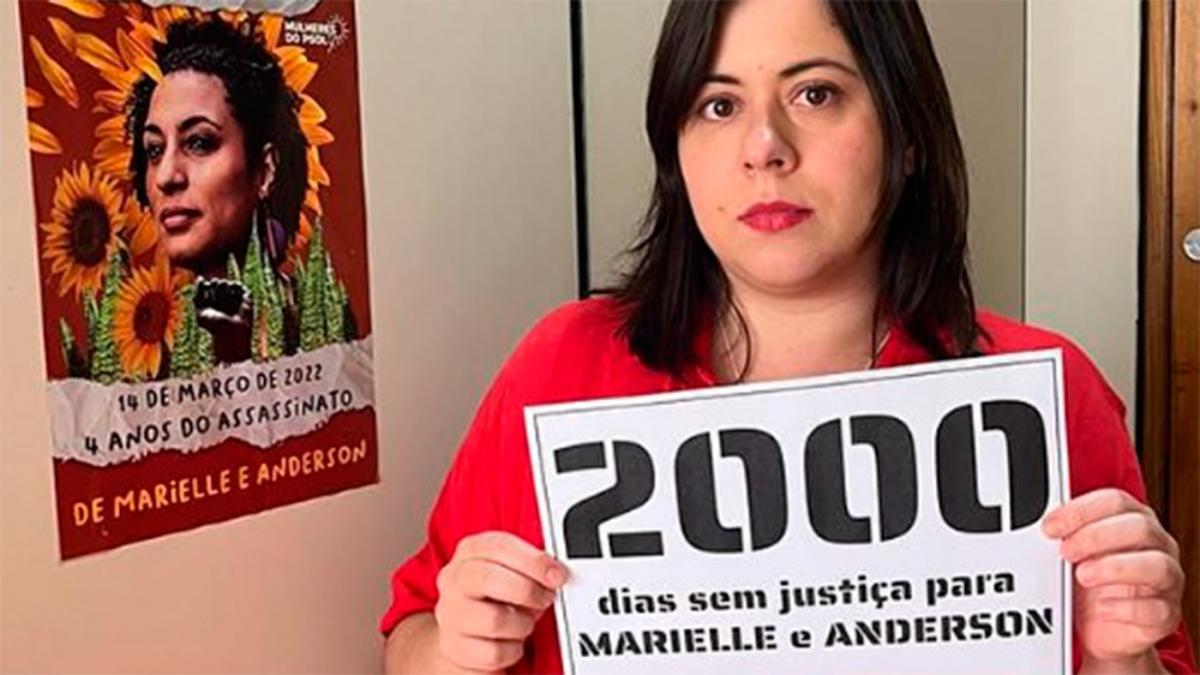 Samia Bomfin reclamando justicia por Marielle Franco. / Foto IG Samia Bomfin reclamando justicia por Marielle Franco. / Foto IG