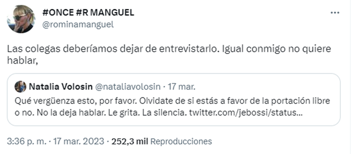 Romina Manguel fue la primera en preguntarse qué se debía hacer con Milei.