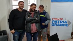Juan Grabois con dos de los diputados nacionales de Patria Grande que se iban a ir del bloque del FdT.