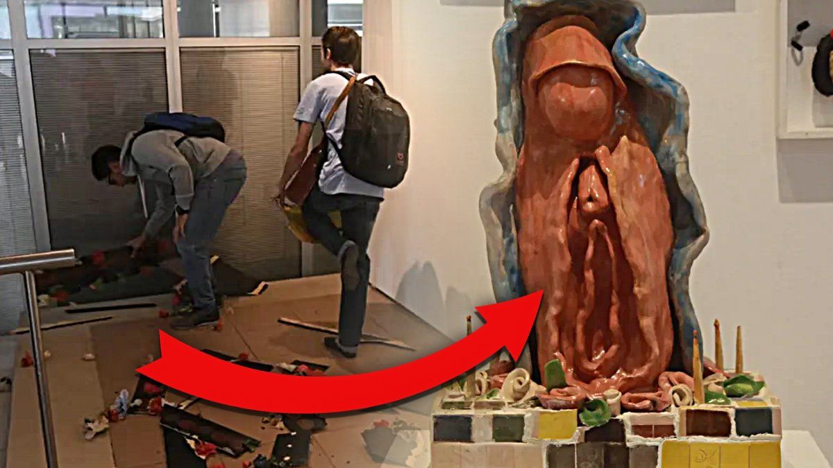 Se armó el caos en Mendoza por obras feministas vs. fanáticos religiosos.&nbsp;