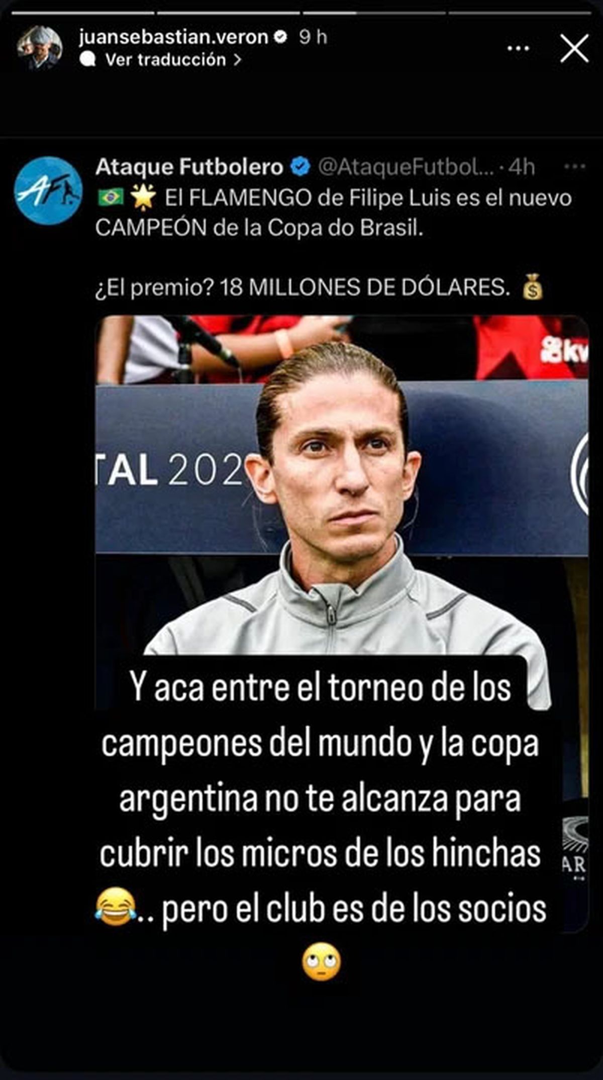 Juan Sebastián Verón volvió a respaldar el arribo de las Sociedades Anónimas Deportivas (SAD) al fútbol argentino y volvió a criticar a Claudio Tapia. Juan Sebastián Verón volvió a respaldar el arribo de las Sociedades Anónimas Deportivas (SAD) al fútbol argentino y volvió a criticar a Claudio Tapia.