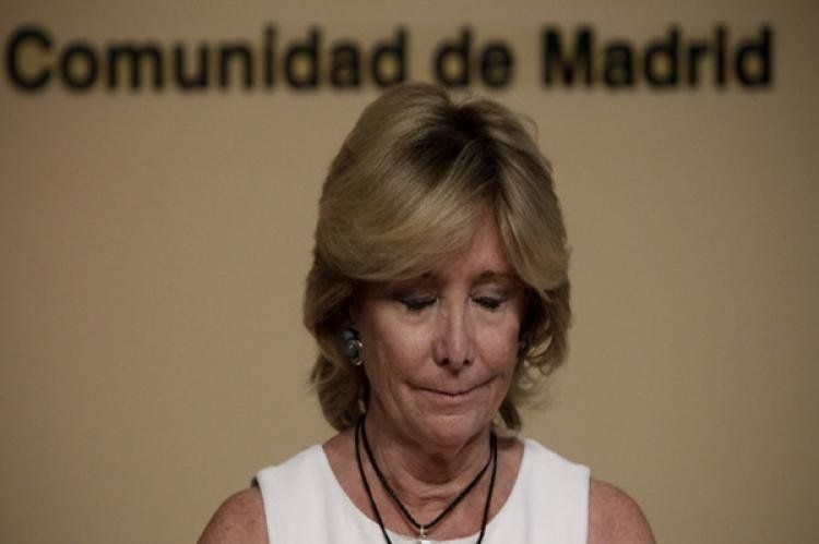 Esperanza Aguirre renunciando a sus cargos en Madrid.