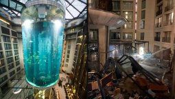 altText(Reventón de AquaDom, el gran acuario cilíndrico de Berlín)}