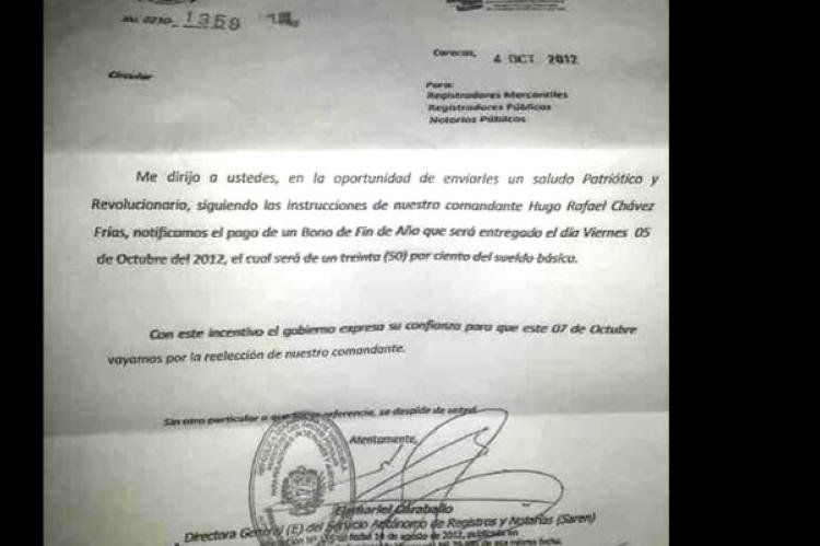 Documento subido a la red social Twitter: @ErikaSalamanca Me llega prueba documentada de como Chávez intentó manipular y comprar votos. Q el mundo conozca esto.RT #chaoChávez pic.twitter.com/VJXYZXoS