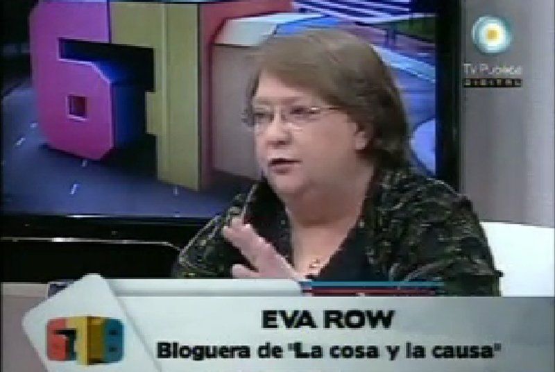 Eva Row en uno de sus pasos por el programa de la TV Pública.