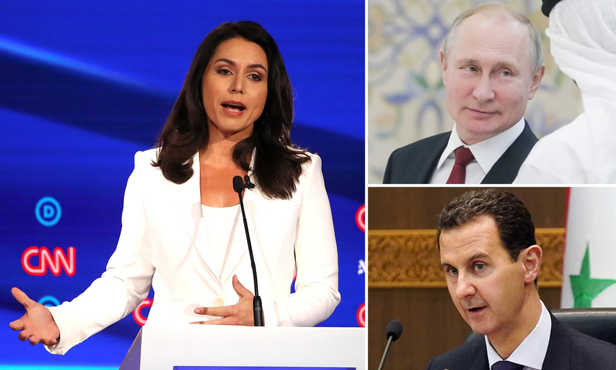 Gabbard cuestionada por su mirada inusual sobre papel de USA en el mundo y su cercanía a Rusia. Gabbard cuestionada por su mirada inusual sobre papel de USA en el mundo y su cercanía a Rusia.