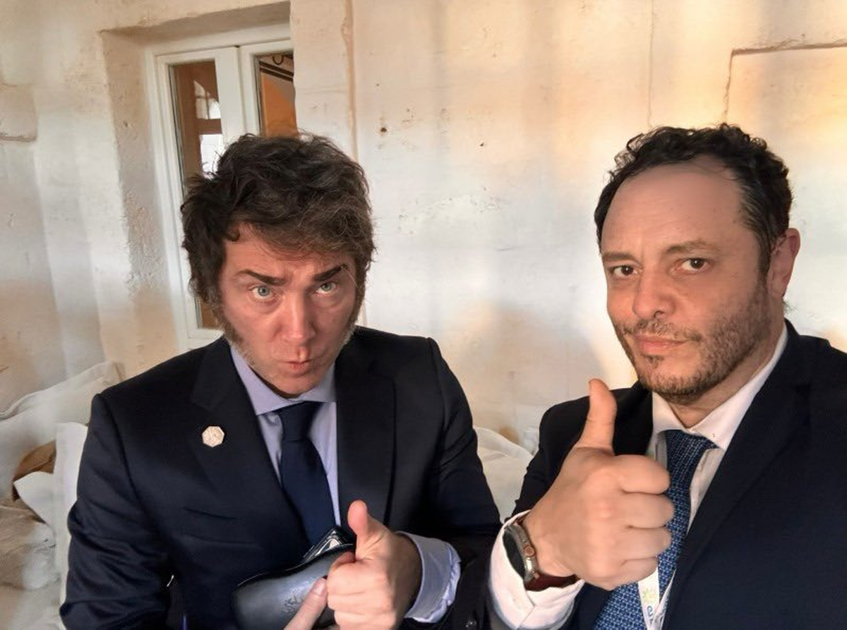 Javier Milei y Demian Reidel Javier Milei y Demian Reidel