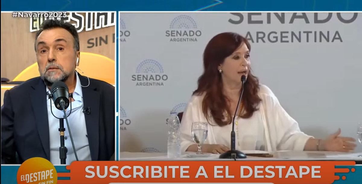 Roberto Navarro defendió a CFK ante la supuesta proscripción pero también le respondió por los chats con el presidente.
