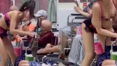 Abuelos a un paso del infarto: una stripper en un geriátrico